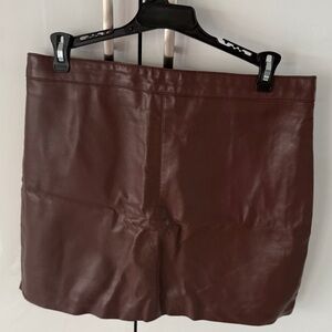 Fashion Nova Rich Brown Leather Skirt